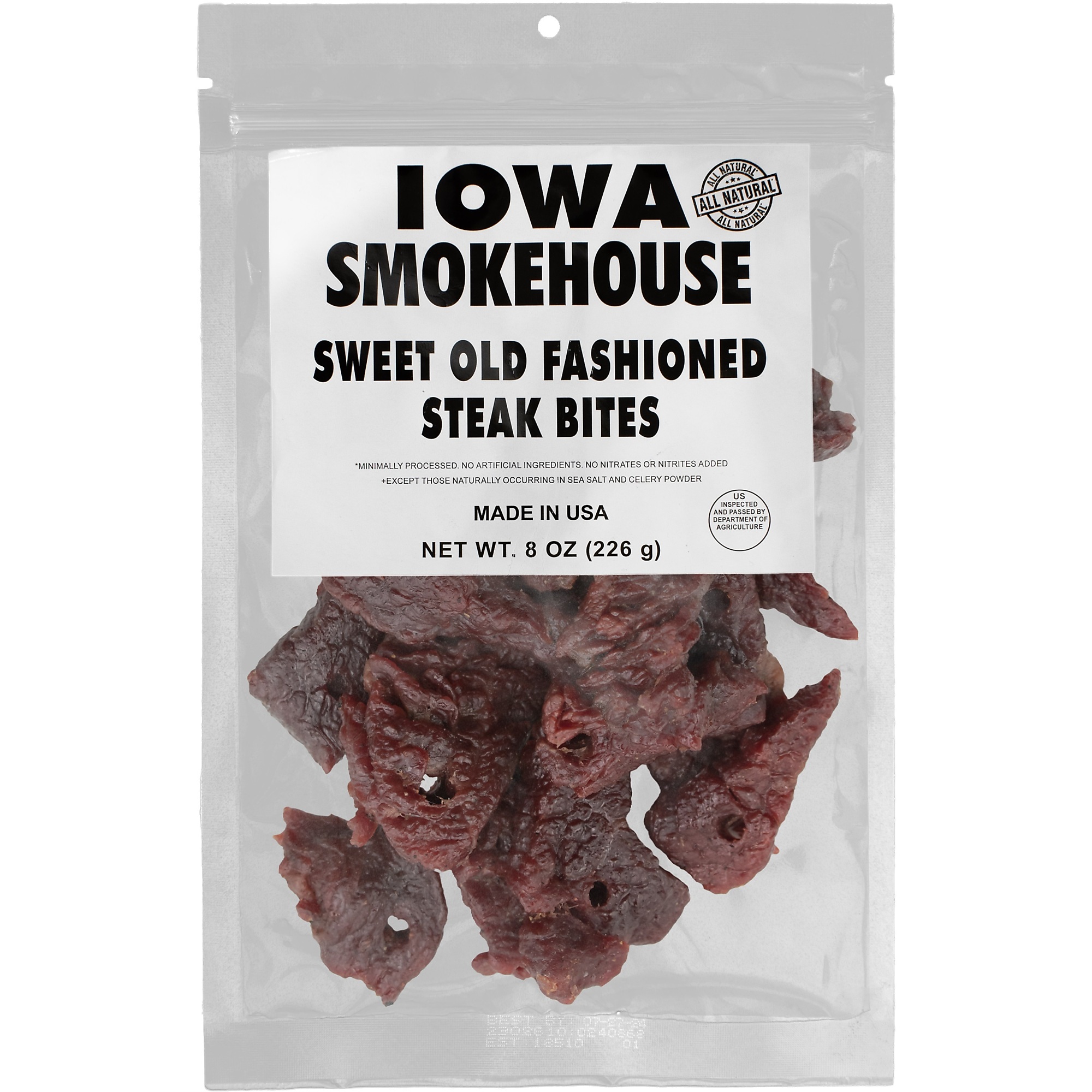 Iowa Smokehouse, 8 oz Steak Bites Sweet Old Fashioned, Model# is-sbof-6ct